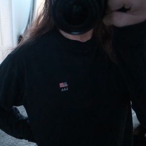 Brandy Melville USA Navy Blue Long Sleeve Top